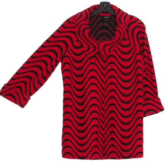 Ali Miles Jacket 3/4 Sleeve Psychedelic Retro Grunge Goth Avant Garde Red Medium - Picture 9 of 9